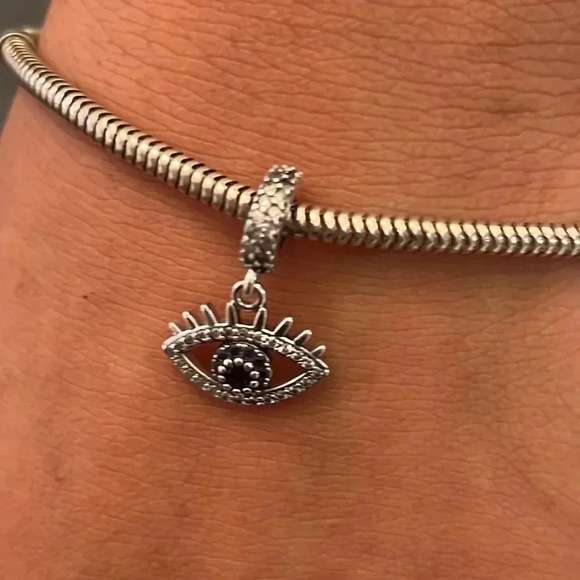 S925 Stamped Evil Eye Charm - Picture 5 of 6